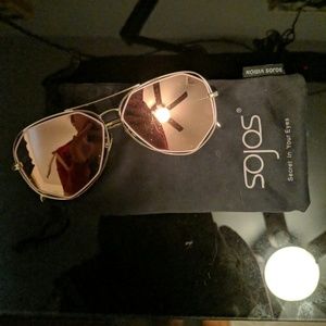 Sojos rose gold aviator sunglasses